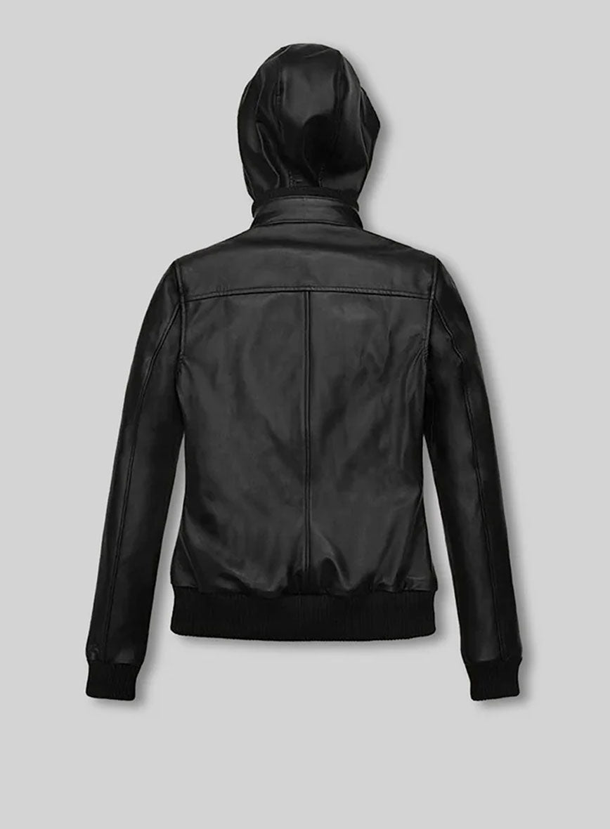 Symphony Detachable Hood Leather Jacket