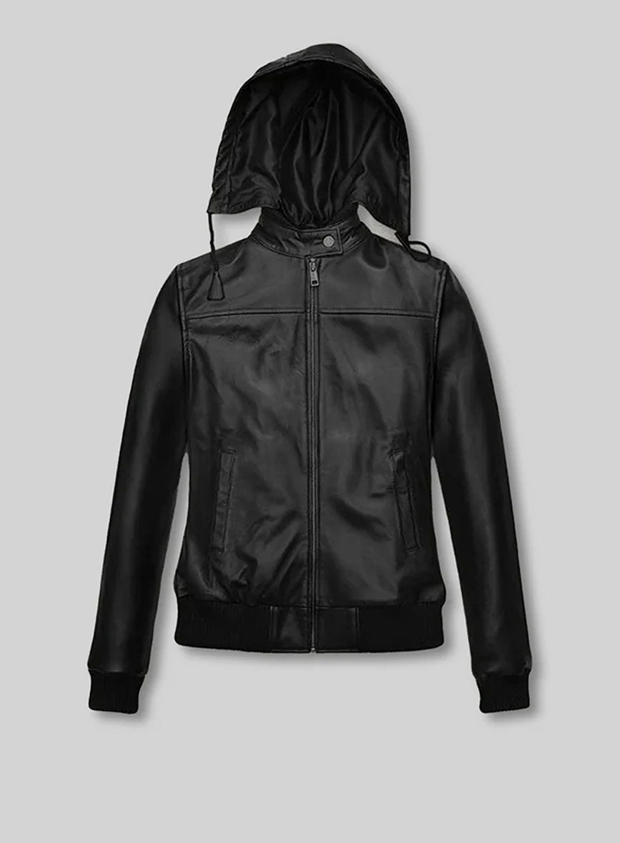 Symphony Detachable Hood Leather Jacket