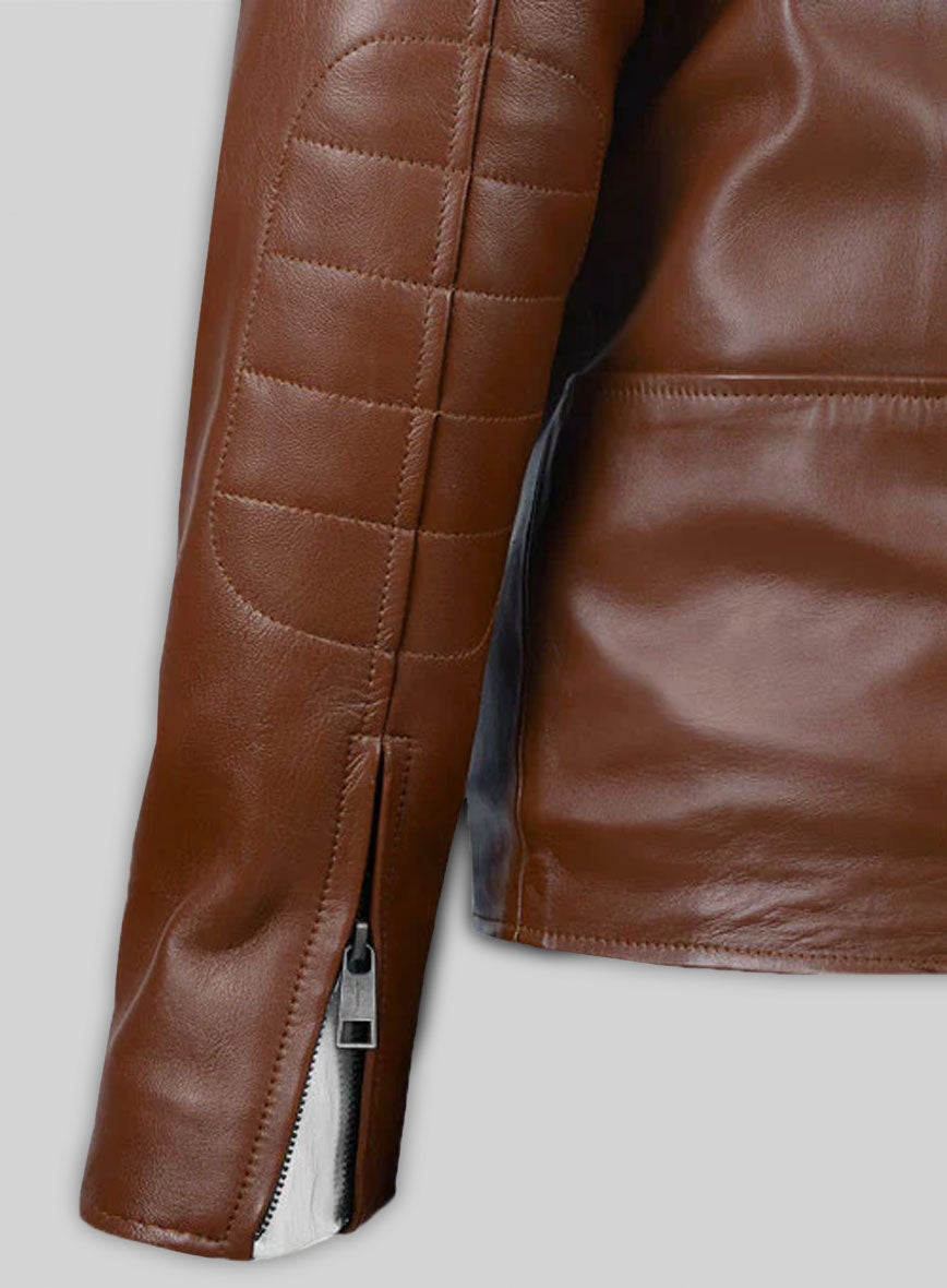 Tan Brown Fight Club Leather Jacket