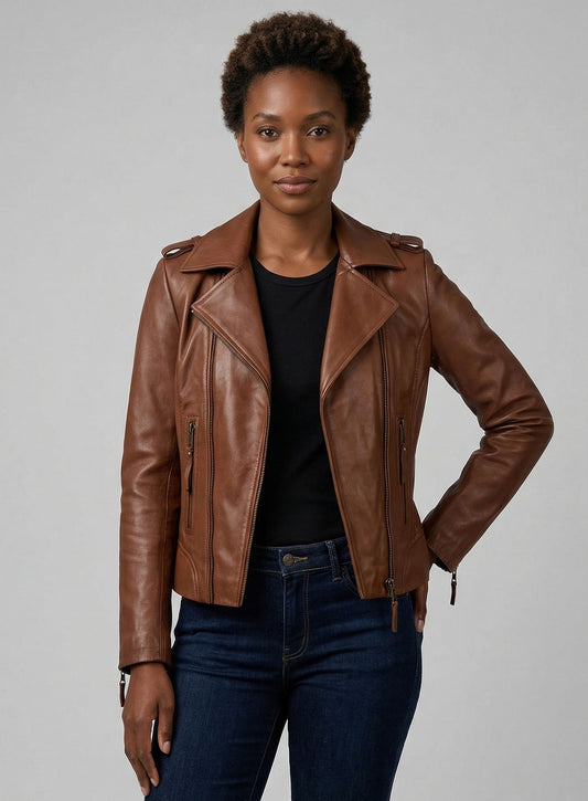 Tan Brown Jennifer Aniston Leather Jacket