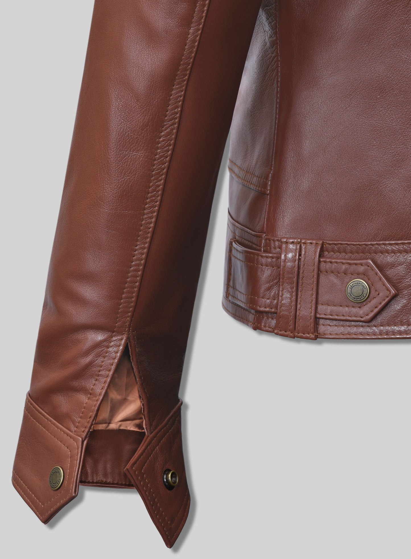 Tan Brown Leather Jacket # 602