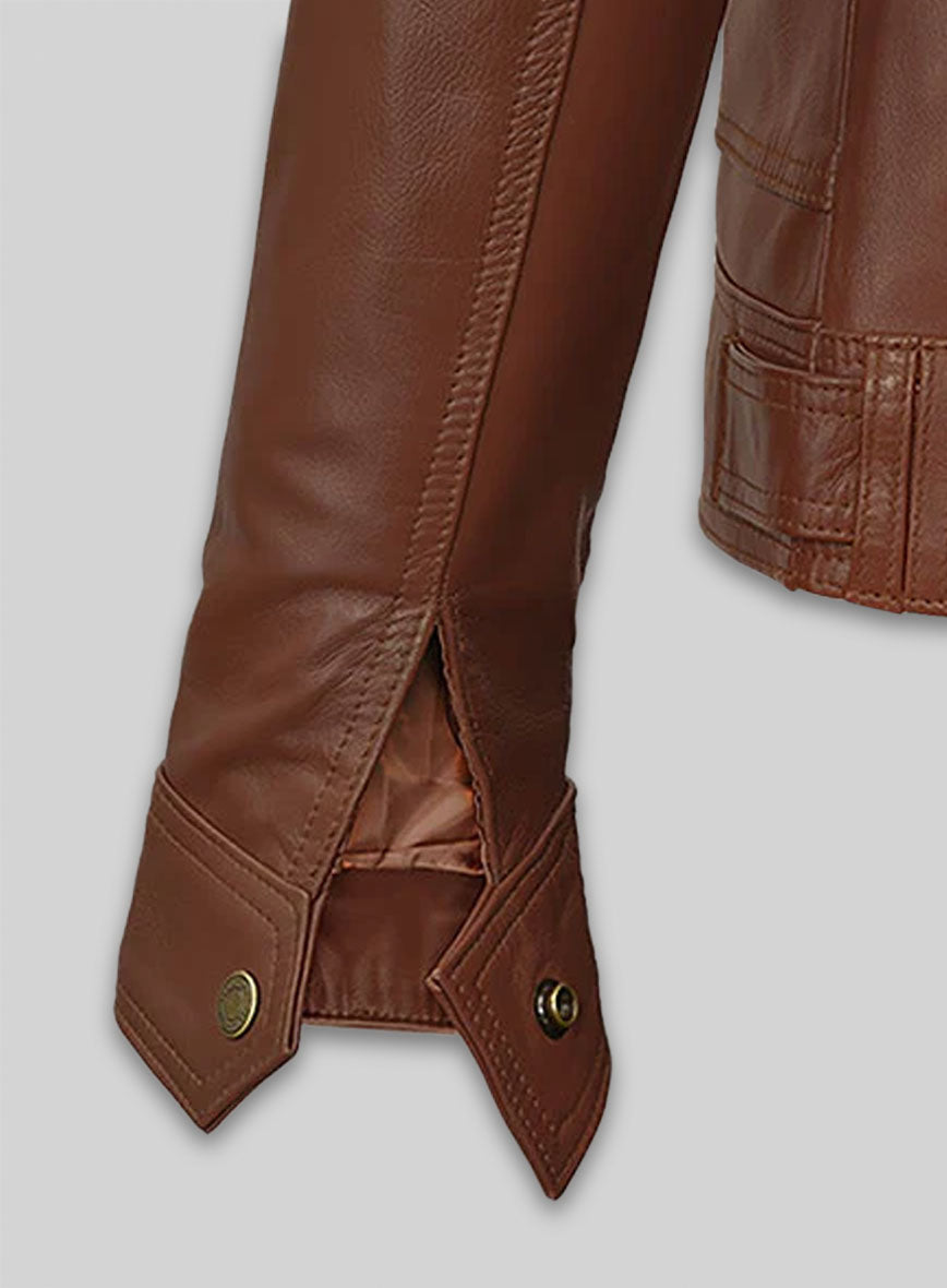 Tan Brown Leather Jacket # 602