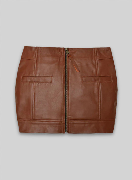 Tan Brown Vicious Leather Skirt # 483