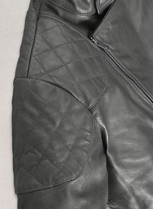 Thick Goat Gray Washed & Wax Leather Jacket #613 - LeatherCult