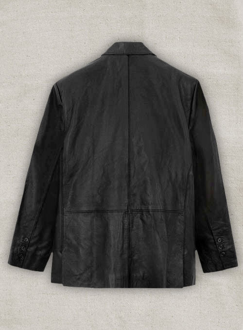 Thick Goat Black Leather Blazer - 48 Regular - LeatherCult
