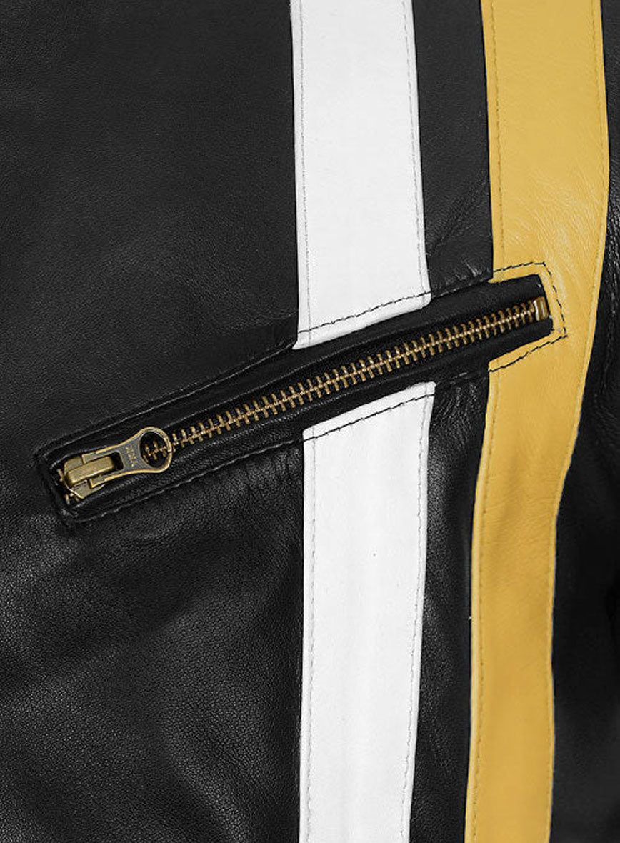 Thick Black Leather Jacket # 97