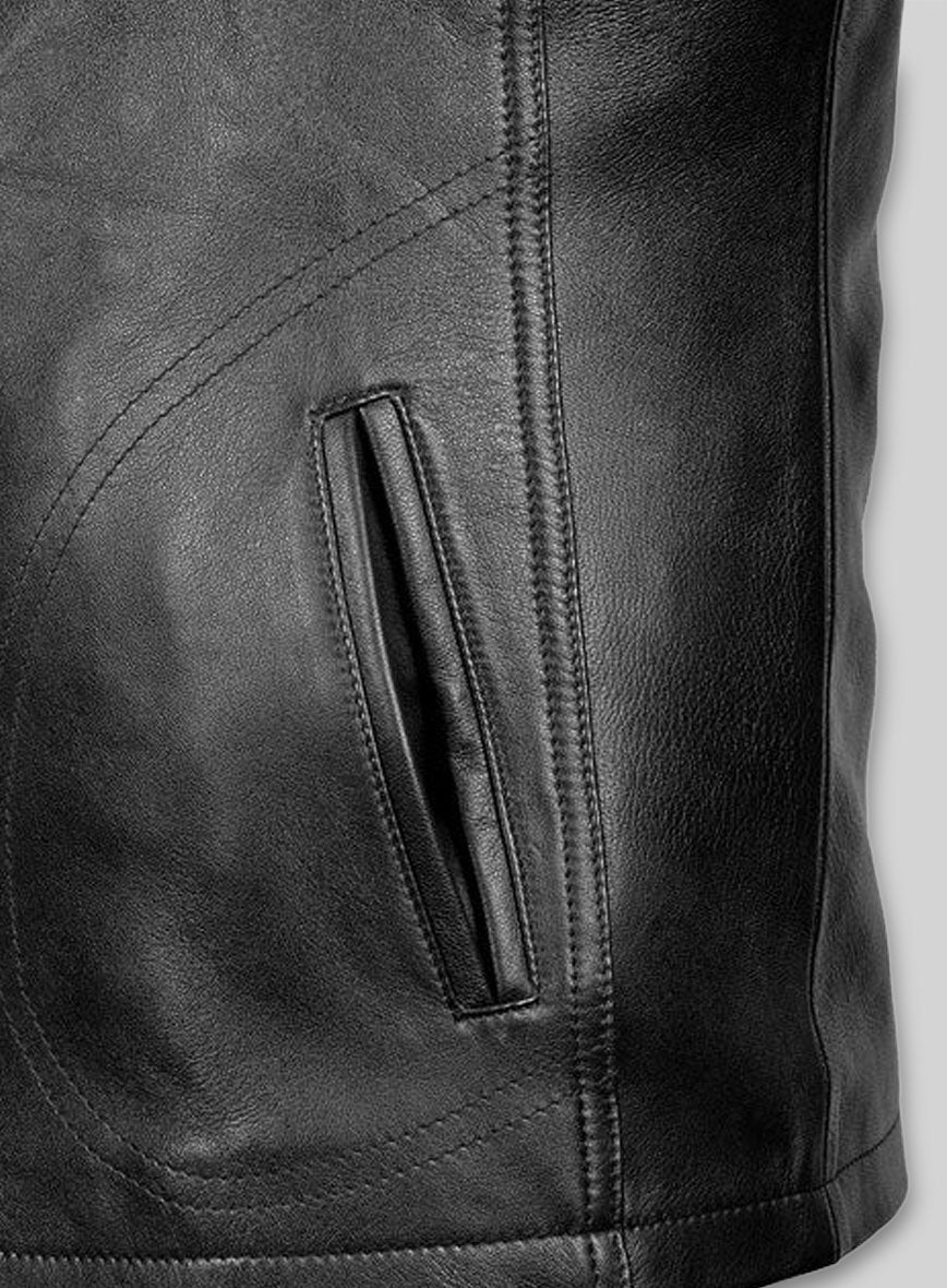 Thick Black Joseph Levitt Inception Leather Jacket