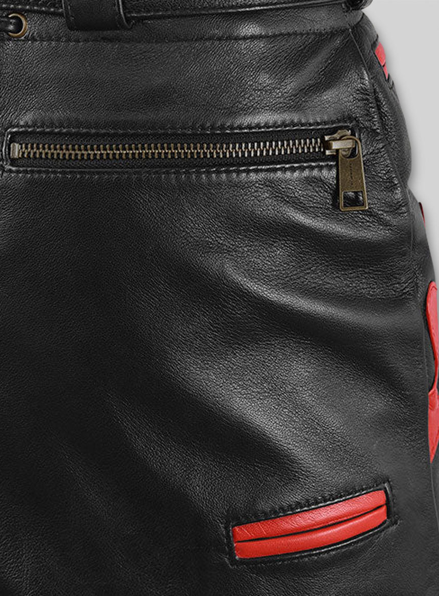 Thick Black Leather Cargo Shorts Style # 364