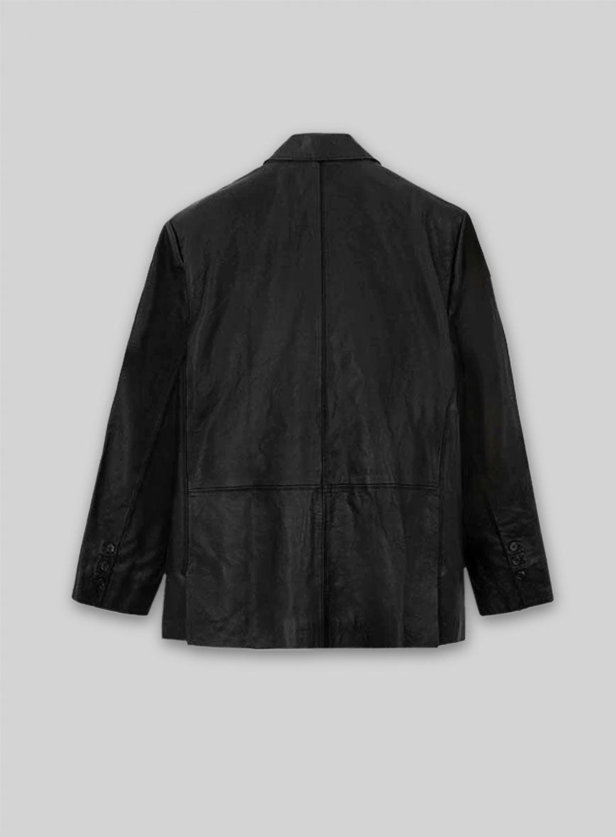 Thick Goat Black Leather Blazer - 44 Regular