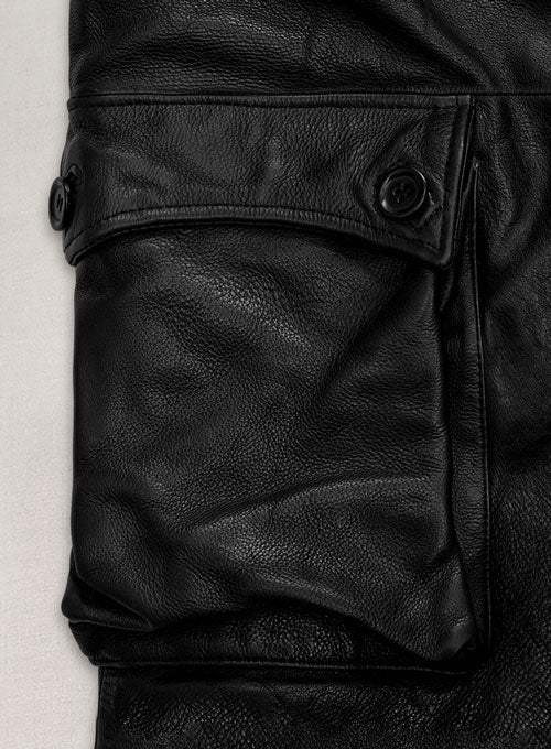 Thick Goat Black Washed & Wax Tom Hardy Leather Coat - LeatherCult