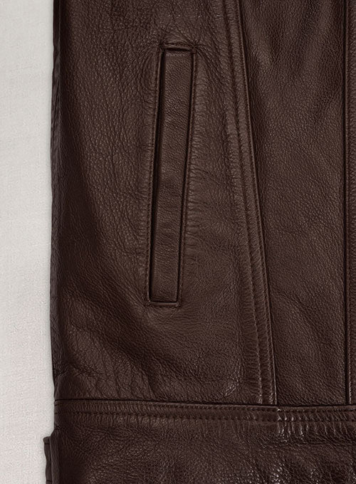 Thick Goat Brown Washed & Wax Tom Holland Leather Jacket - LeatherCult