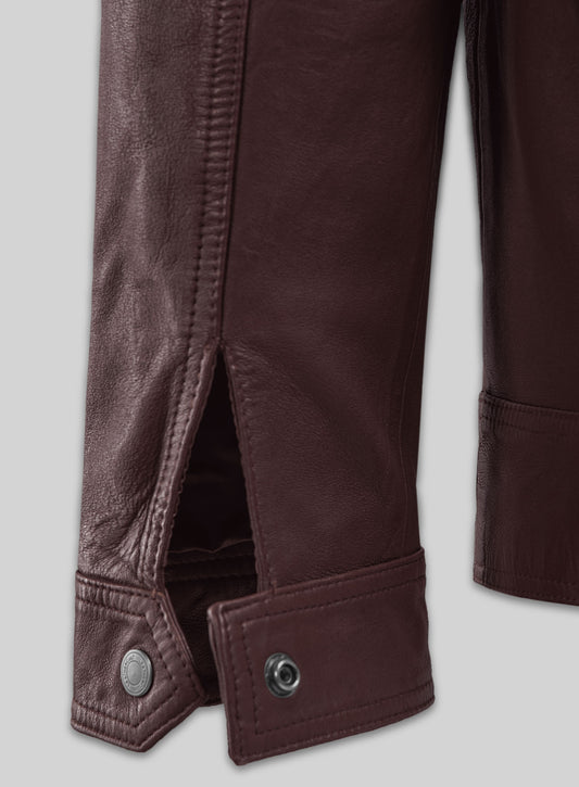 Thunder Storm Purple Biker Leather Jacket