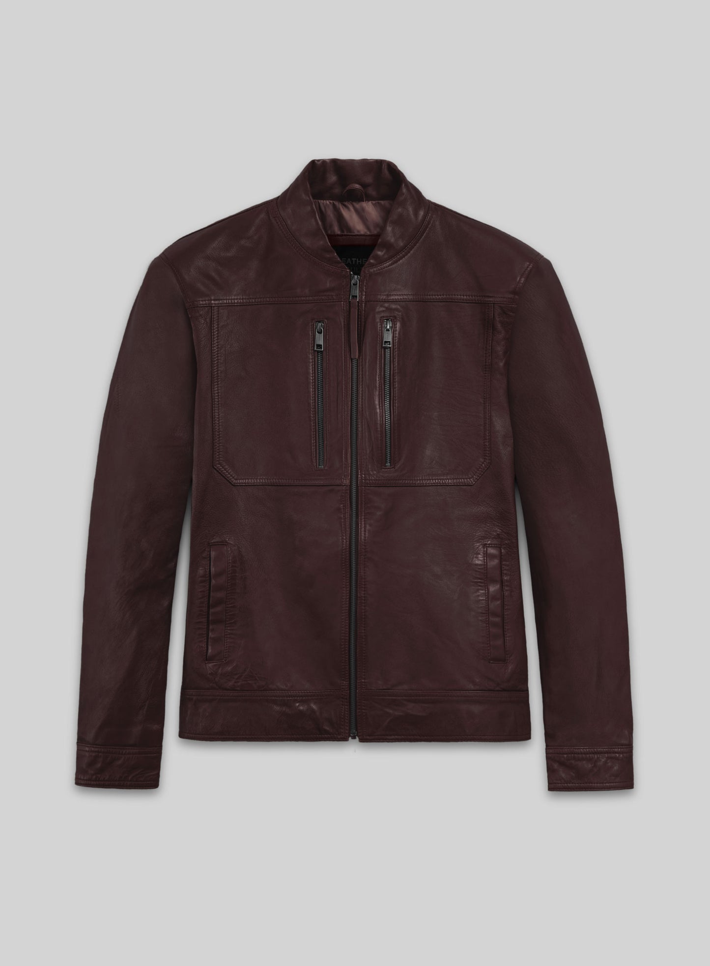 Thunder Storm Burgundy Biker Leather Jacket