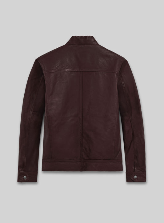 Thunder Storm Burgundy Biker Leather Jacket