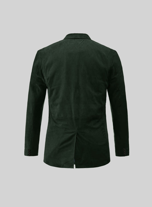 Timber Green Suede Leather Blazer