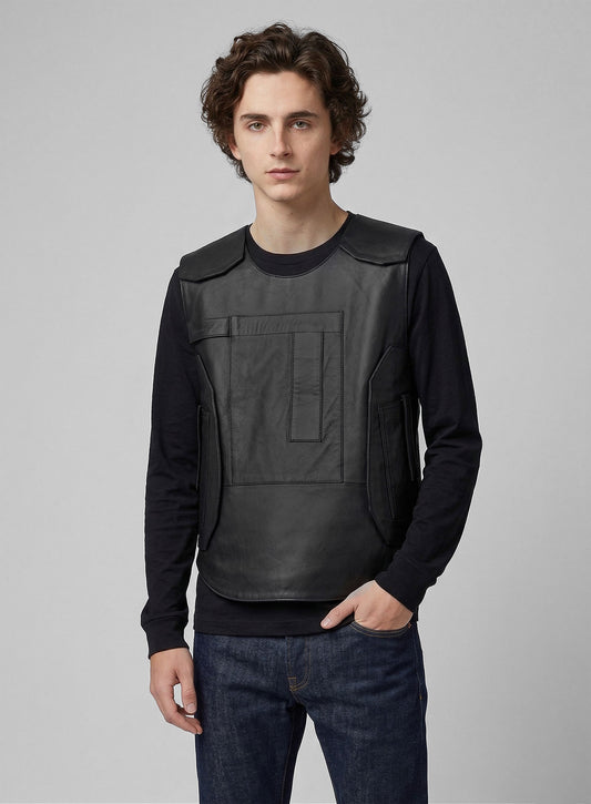 Timothee Chalamet Leather Vest