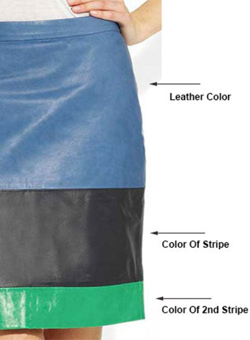 Tri Color Leather Skirt - LeatherCult