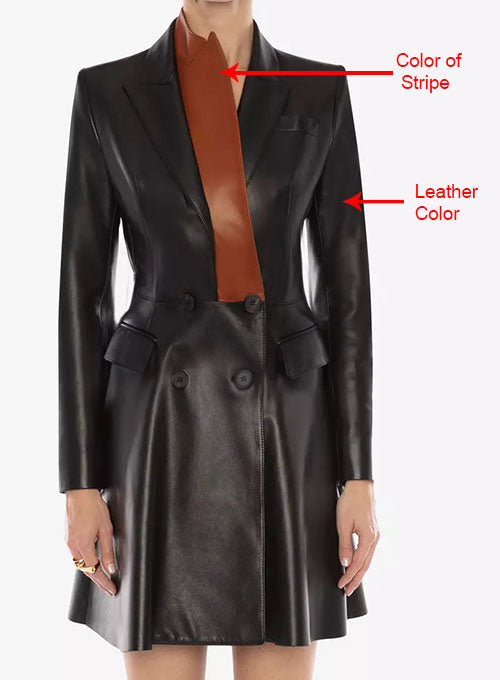 Turk Lapel Leather Trench Coat - LeatherCult