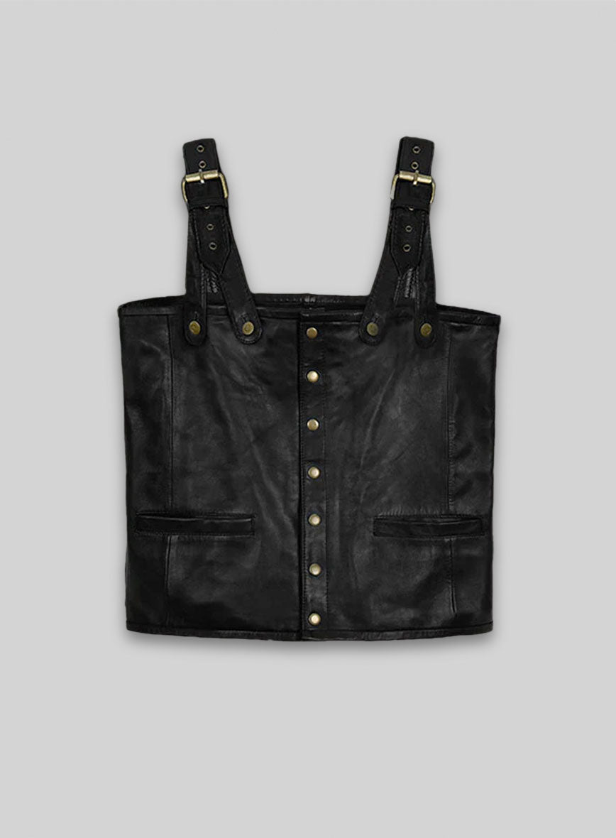 Tupac Suspender Leather Vest