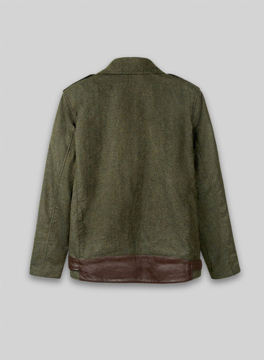 Tweed Leather Combo Jacket # 666