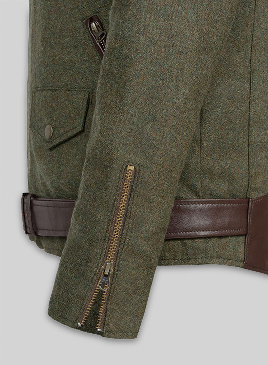 Tweed Leather Combo Jacket # 666