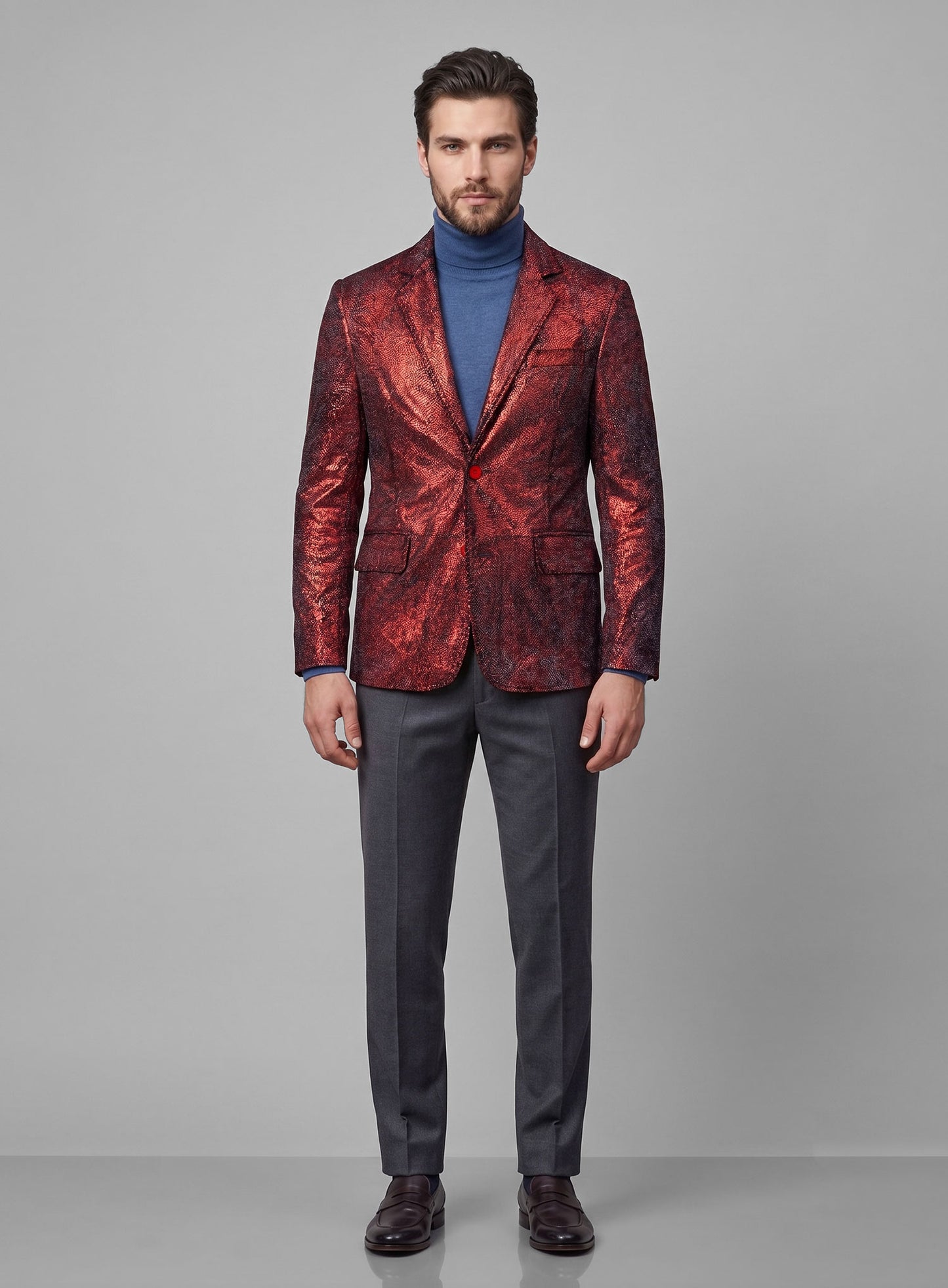 Twilight Red Medieval Leather Blazer