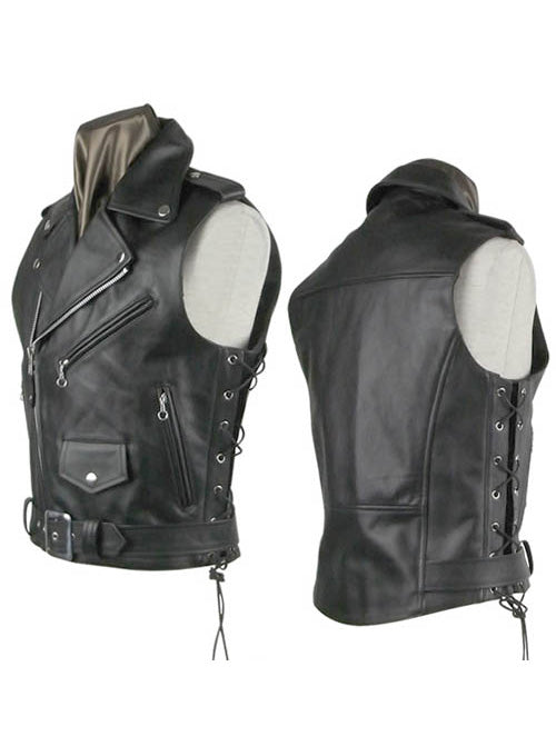 Leather Biker Vest # 308 - LeatherCult
