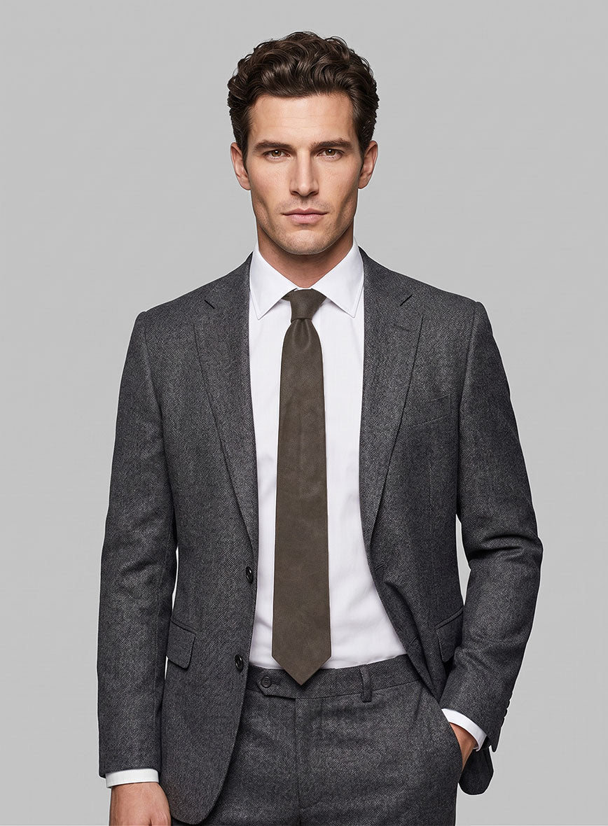 Vintage Brown Leather Tie