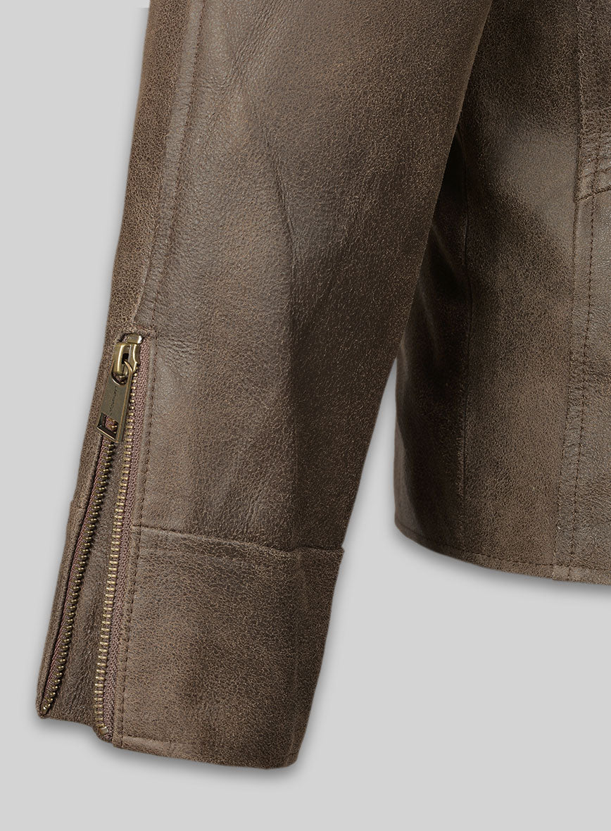 Vintage Gravel Brown Leather Cycle Jacket #3