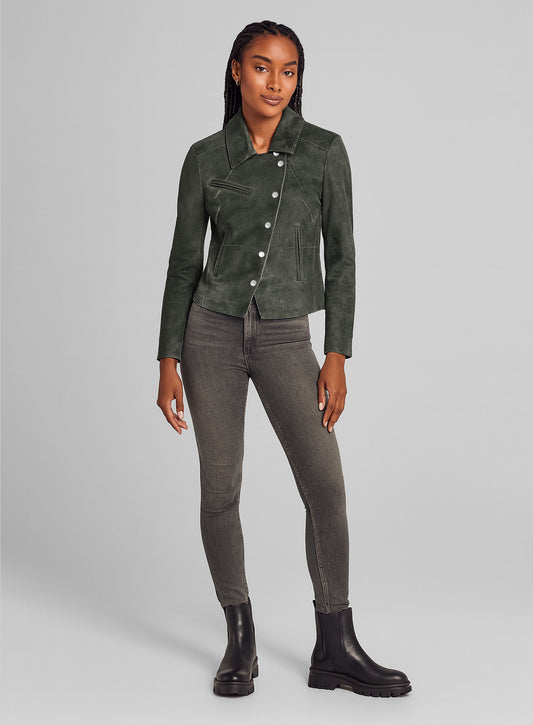 Vintage Italian Olive Leather Jacket #277