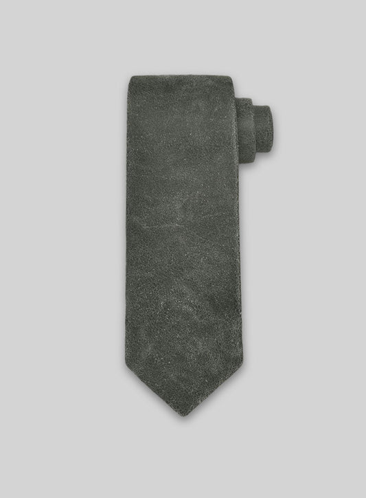 Vintage Italian Olive Leather Tie