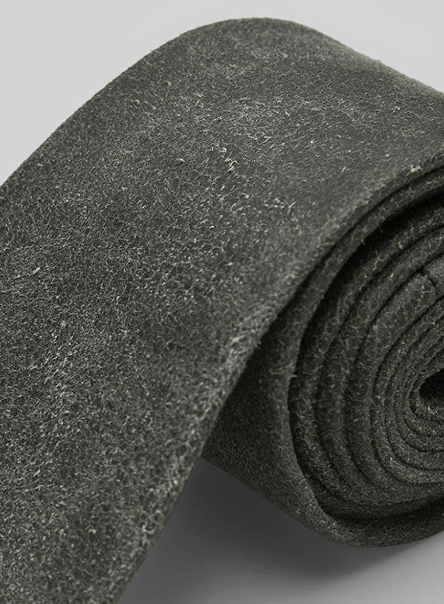 Vintage Italian Olive Leather Tie