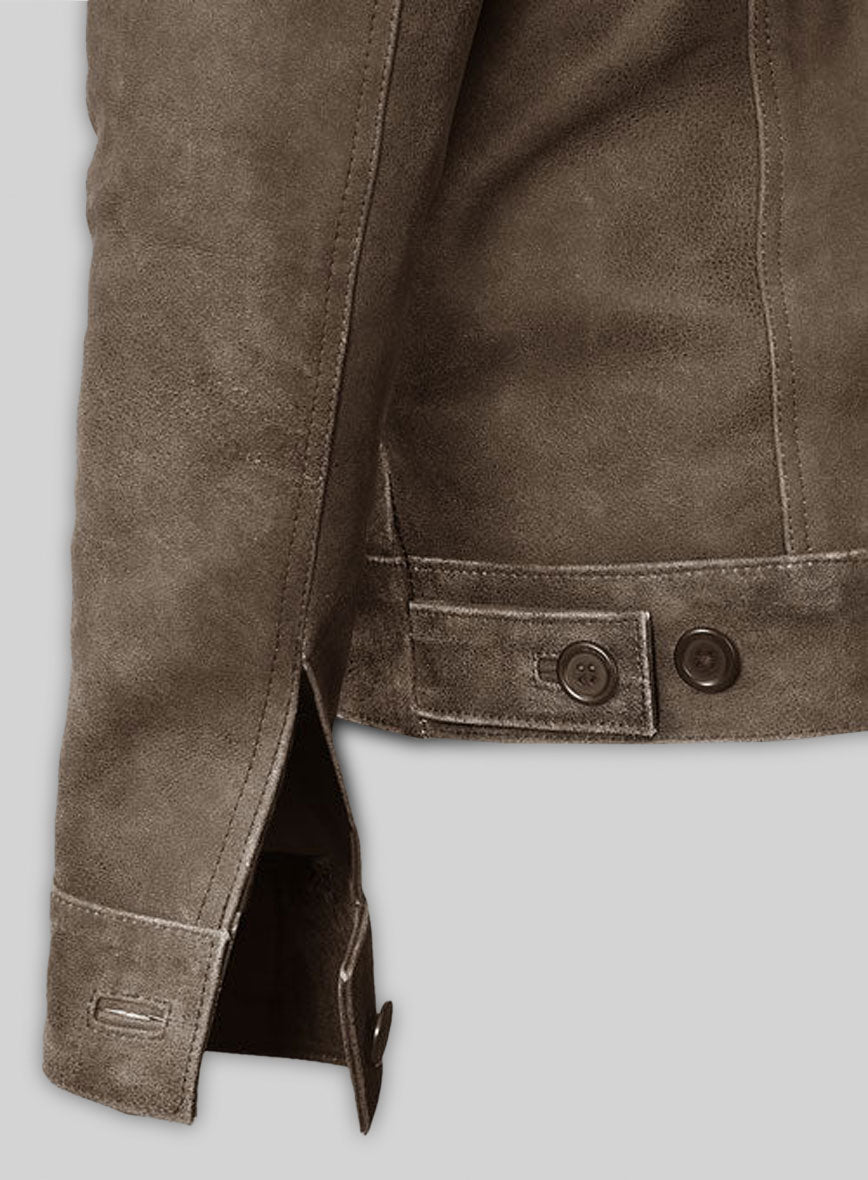 Vintage Gravel Brown Ryan Reynolds Leather Jacket #3