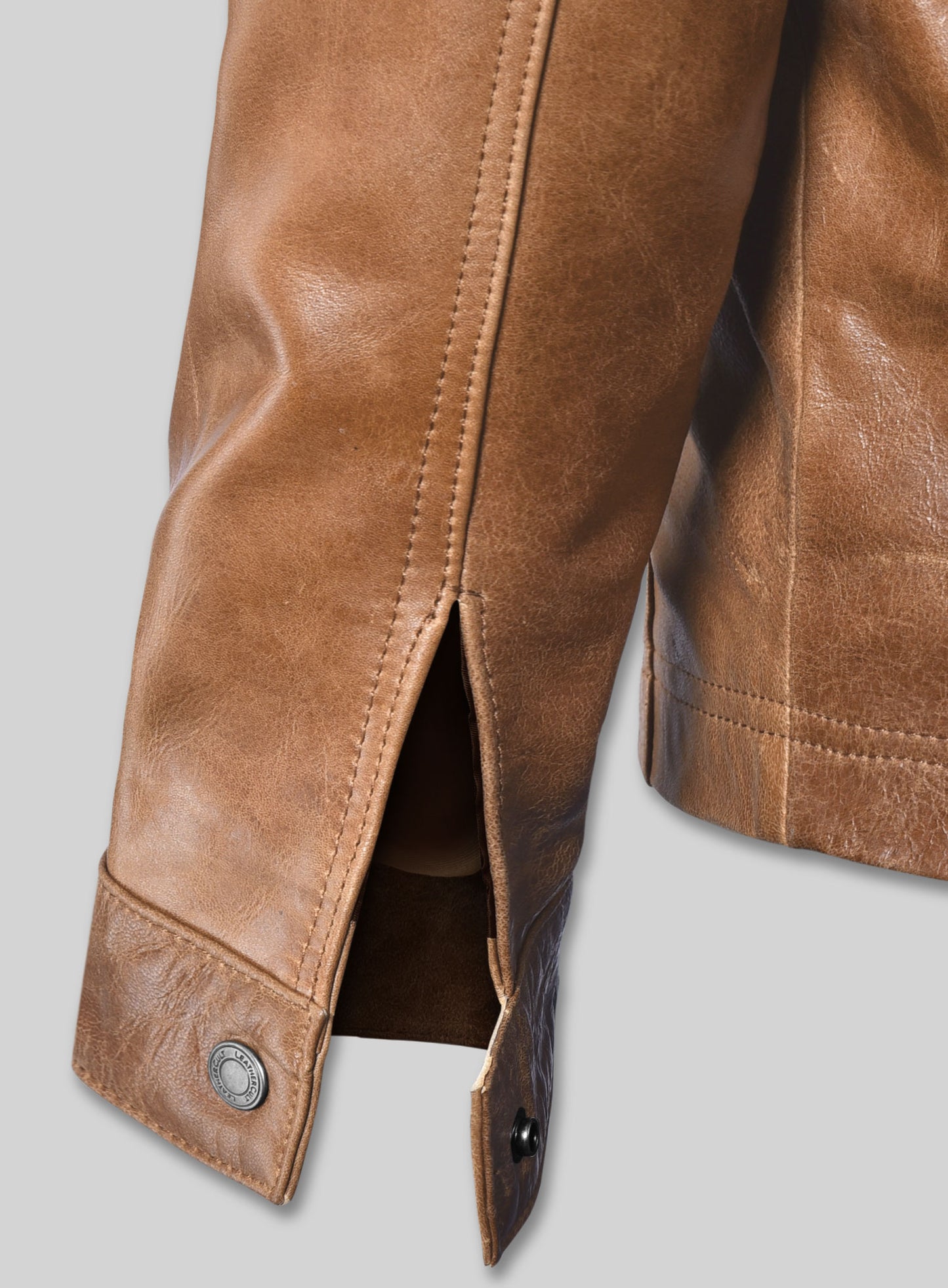 V Tab Leather Shirt Jacket