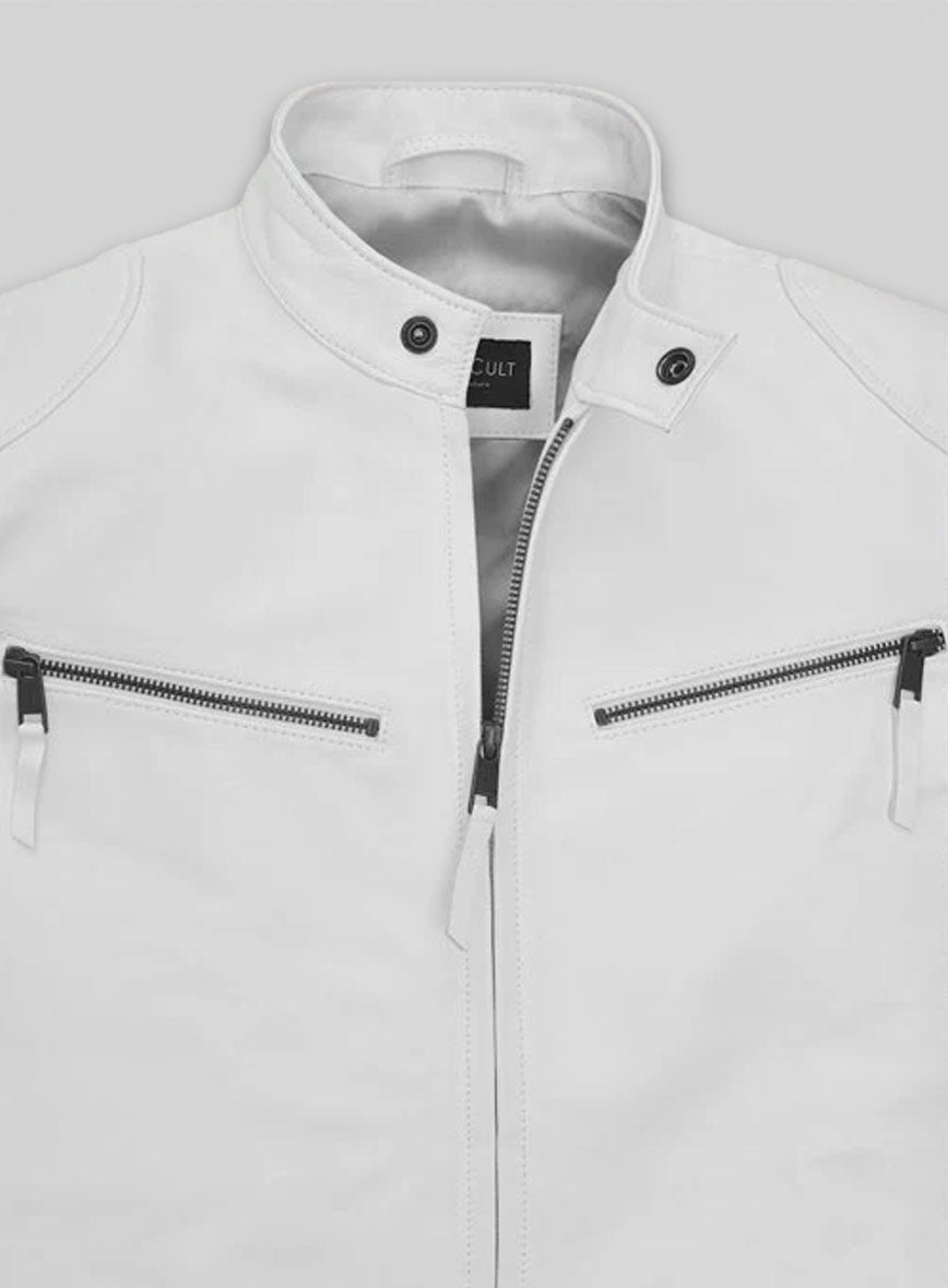 White Leather Jacket #907