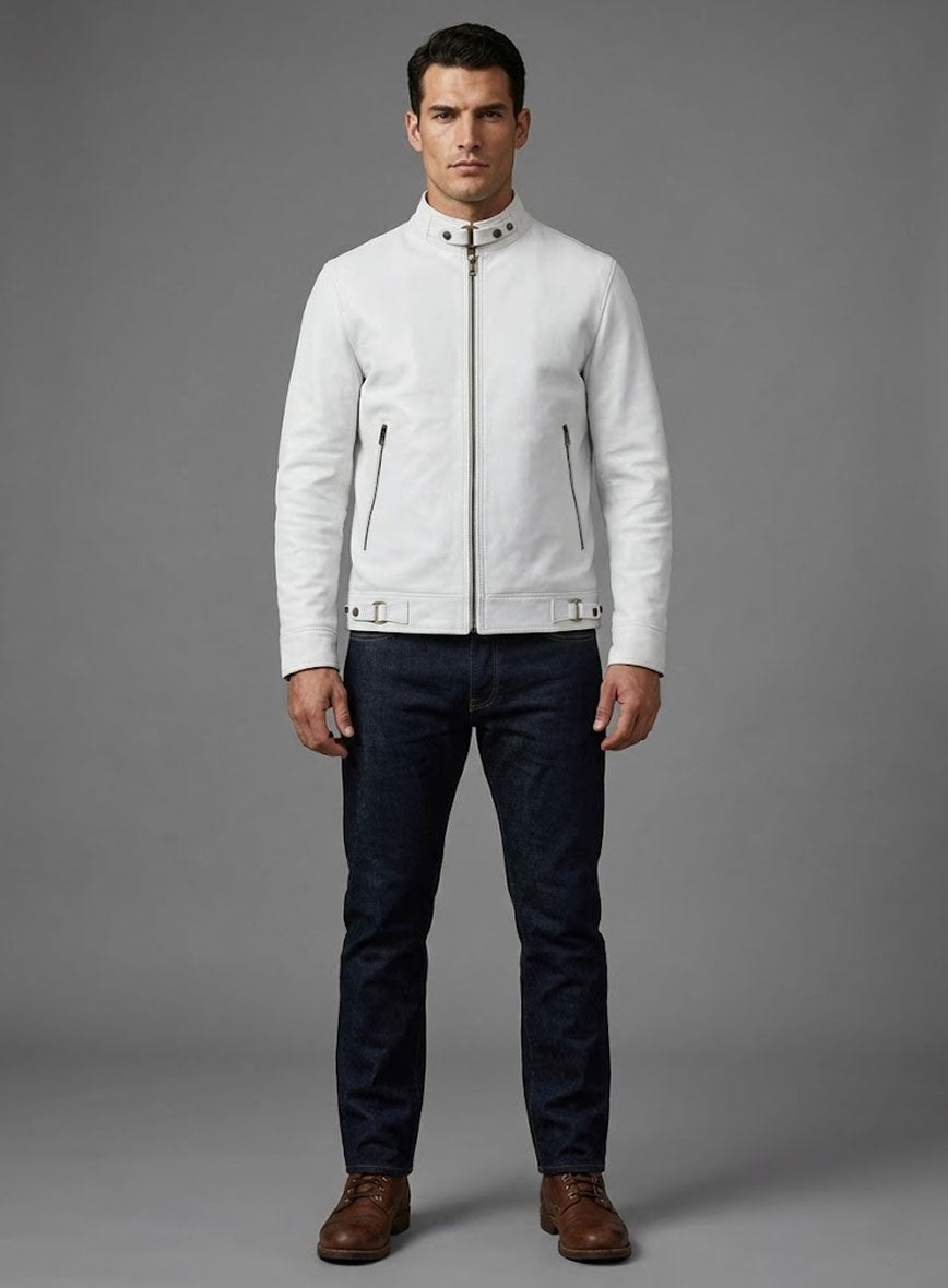White Leather Jacket #905