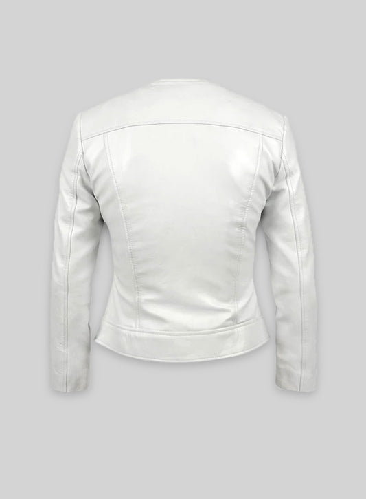 White Leather Jacket # 237