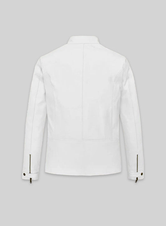 White Leather Jacket #905