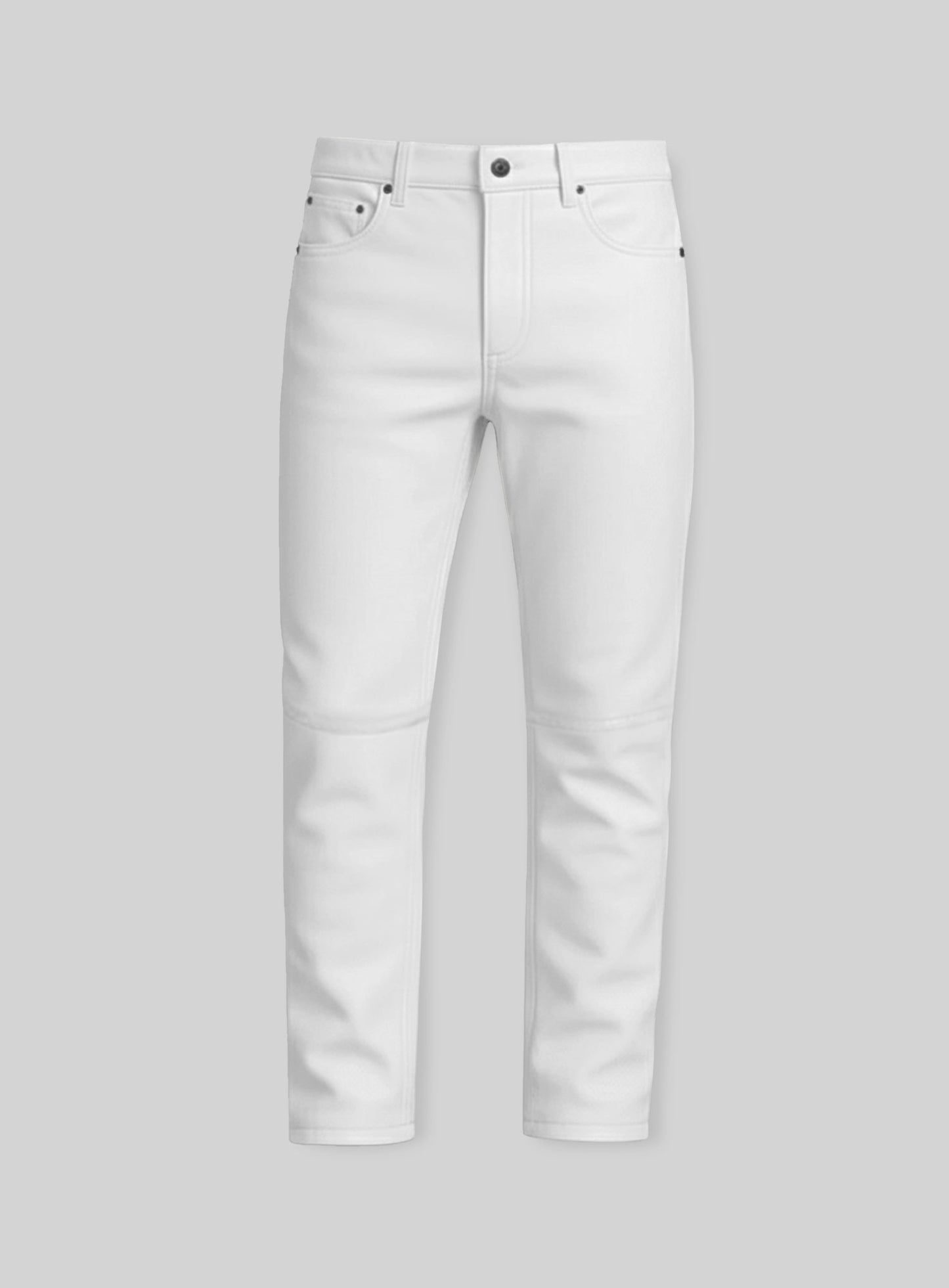White Leather Jeans