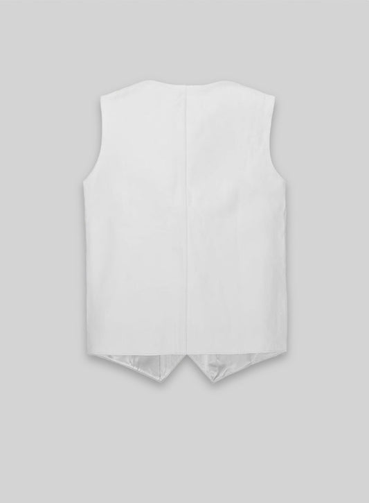 White Leather Vest # 306