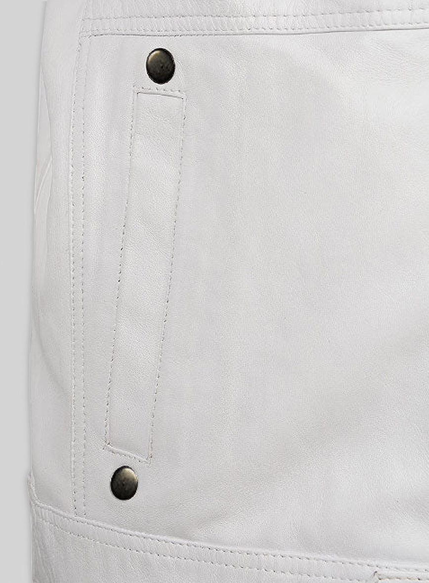 White Leather Jacket # 658