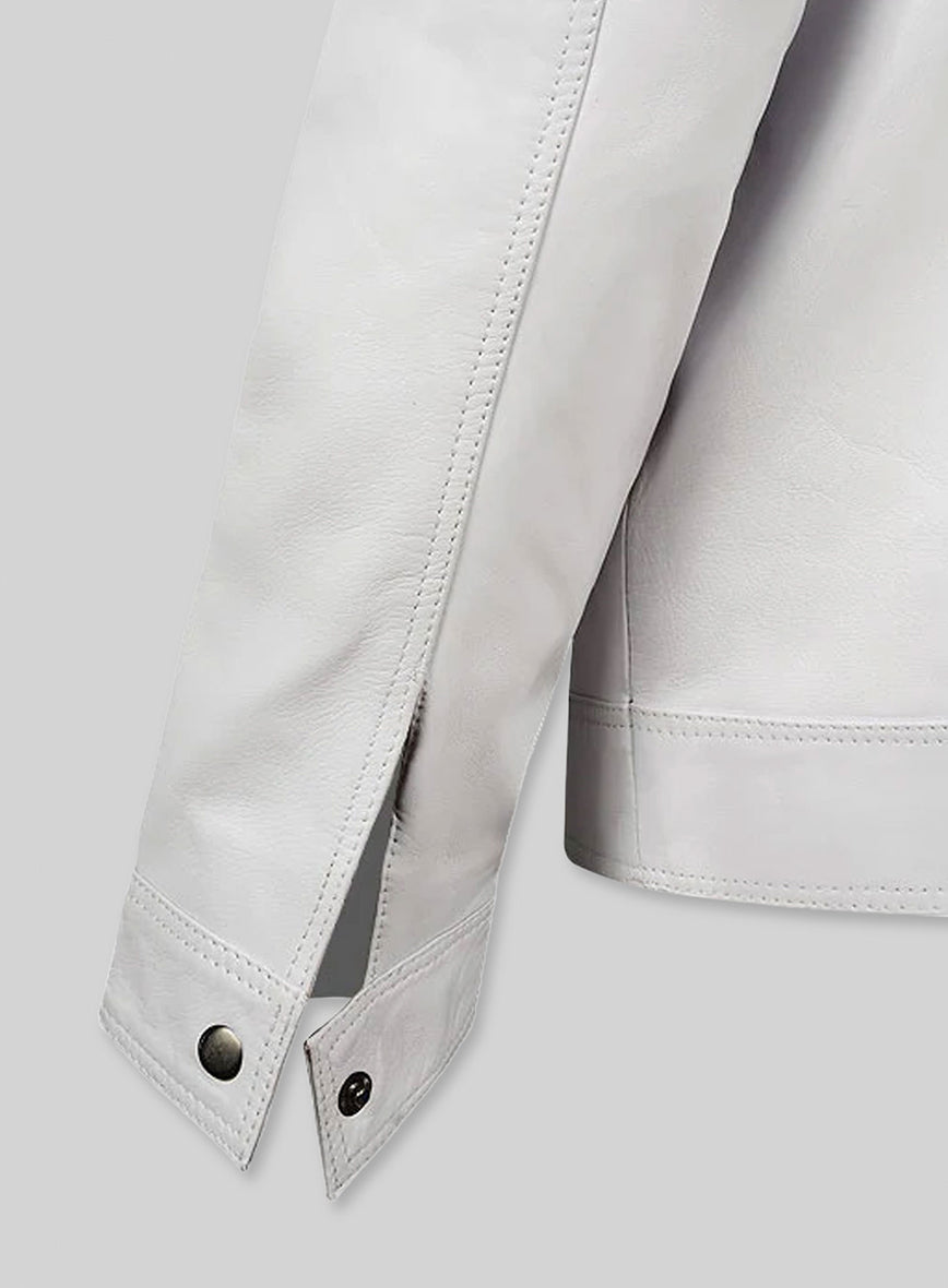 White Leather Jacket # 658