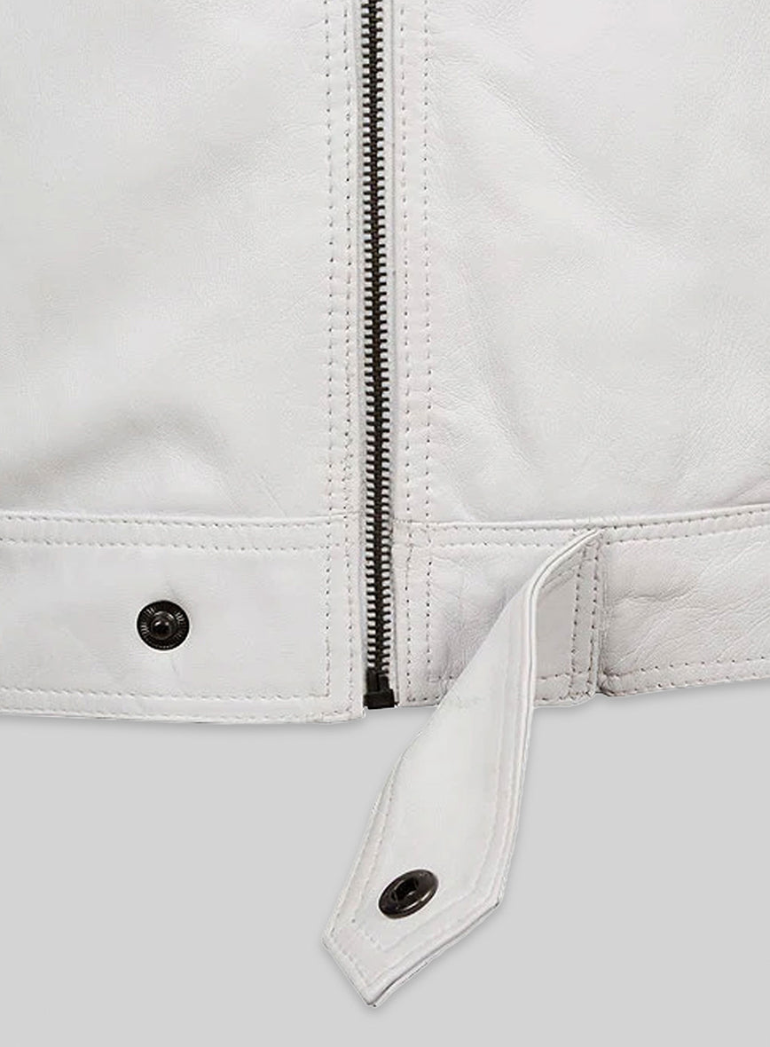 White Leather Jacket # 658