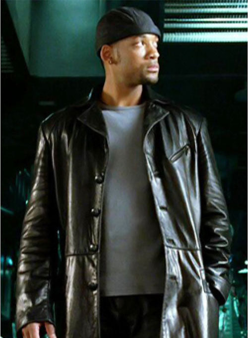 Will Smith I Robot Leather Long Coat - LeatherCult