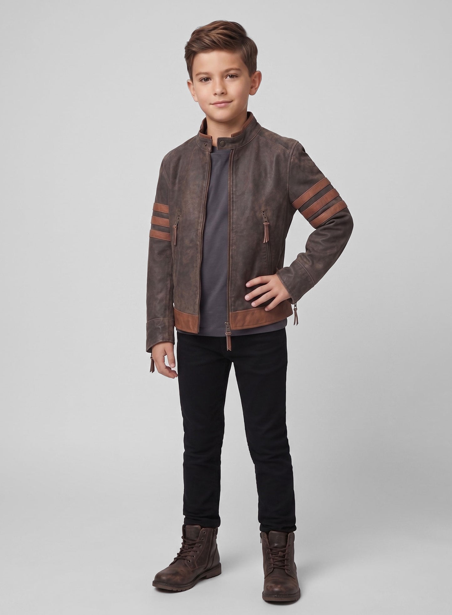 X - Men Origins Wolverine Kids Leather Jacket