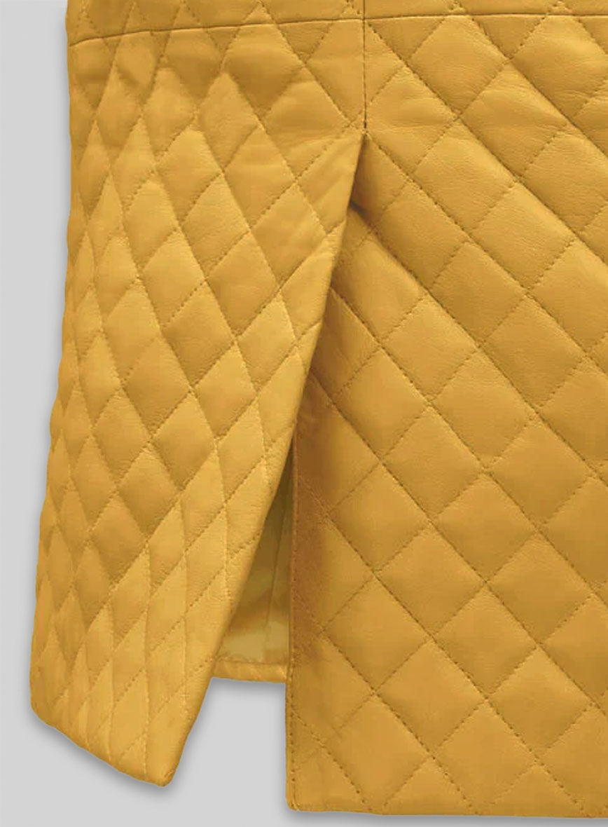 Yellow Bocelli Quilted Leather Blazer