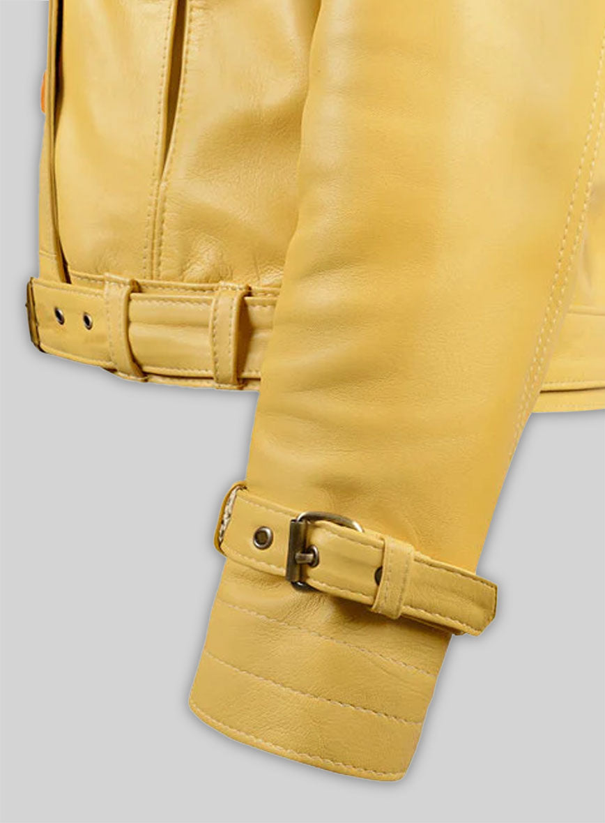 Yellow Captain America Scarlett Johansson Leather Jacket
