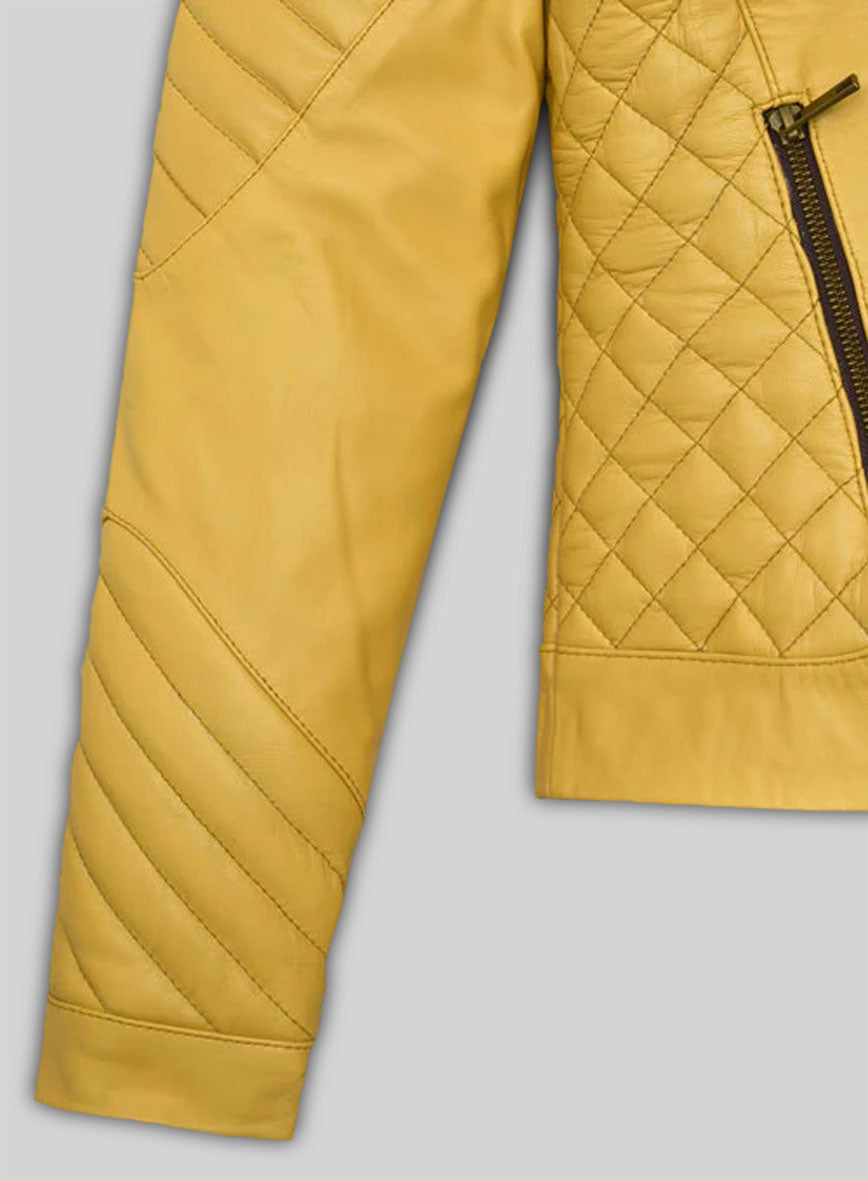 Yellow Leather Jacket # 242