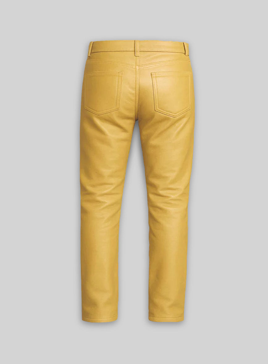 Yellow Leather Jeans