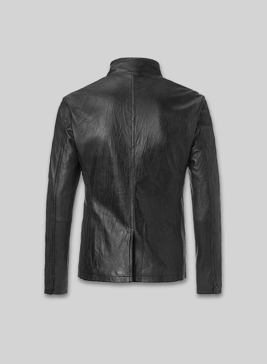 Zipper Leather Blazer #3